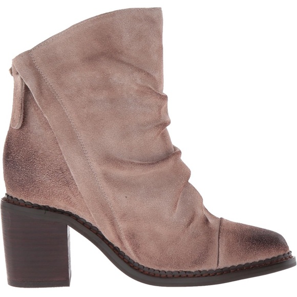 Tan Suede Ankle Boots with Chunky Heel - Picture 6 of 6